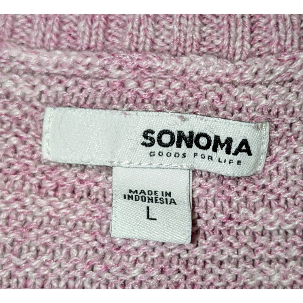 SONOMA Goods for‎ Life Women's Chevron Knit Sweater Rose Pullover Size L NWOT - Picture 4 of 7